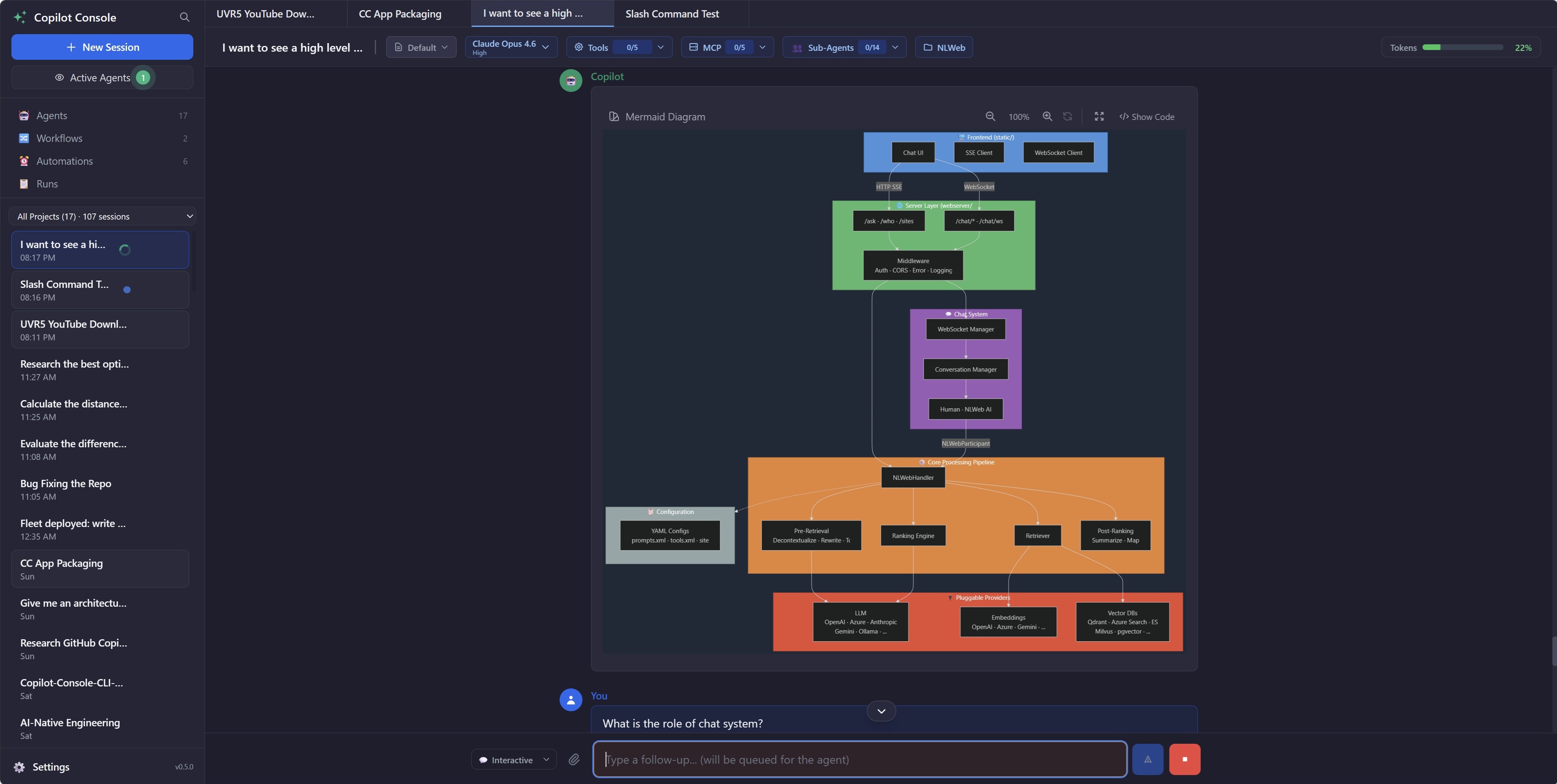 Copilot Console main interface