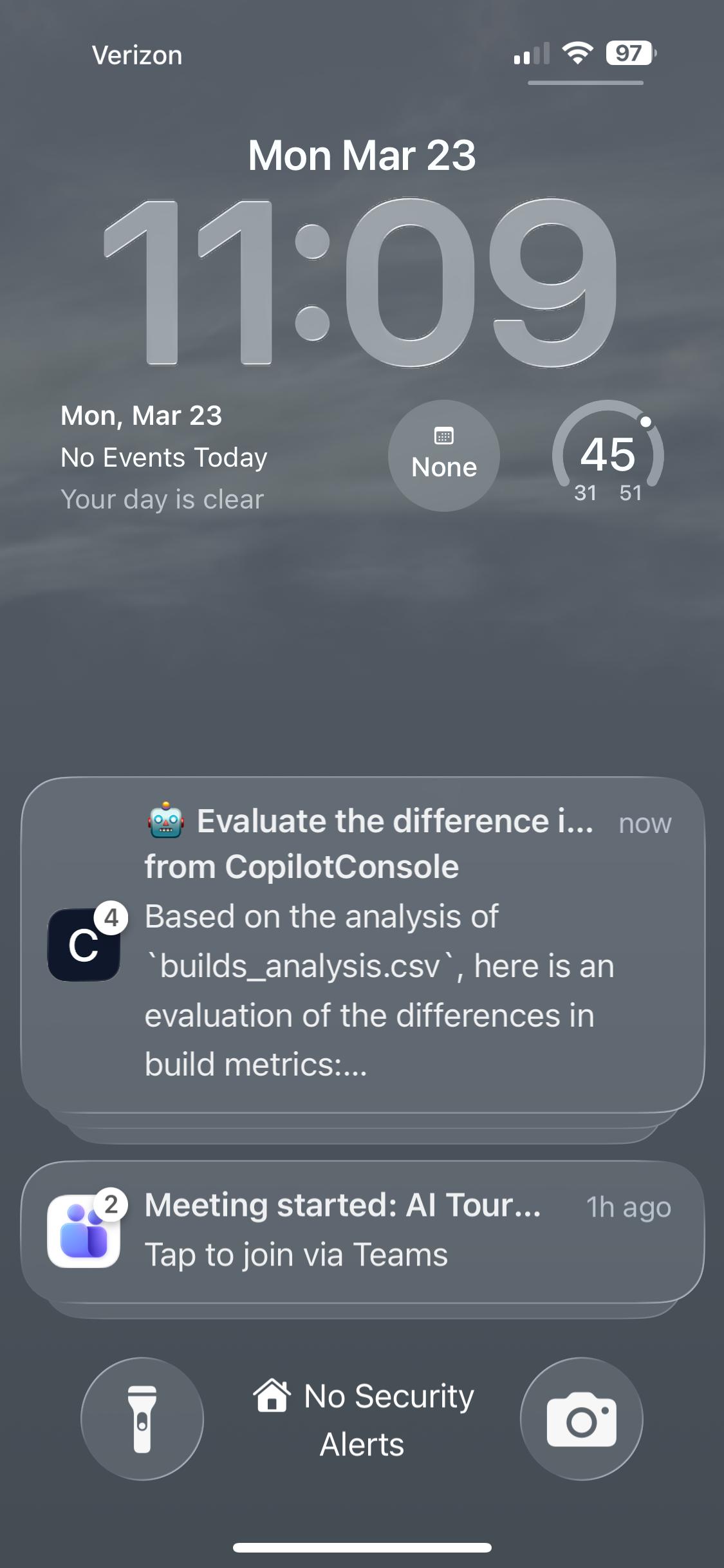 Push notification on lock screen